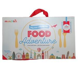 Munchkin Food Adventure Splash Toddler Dining Set Plate & Utensils Blue – New